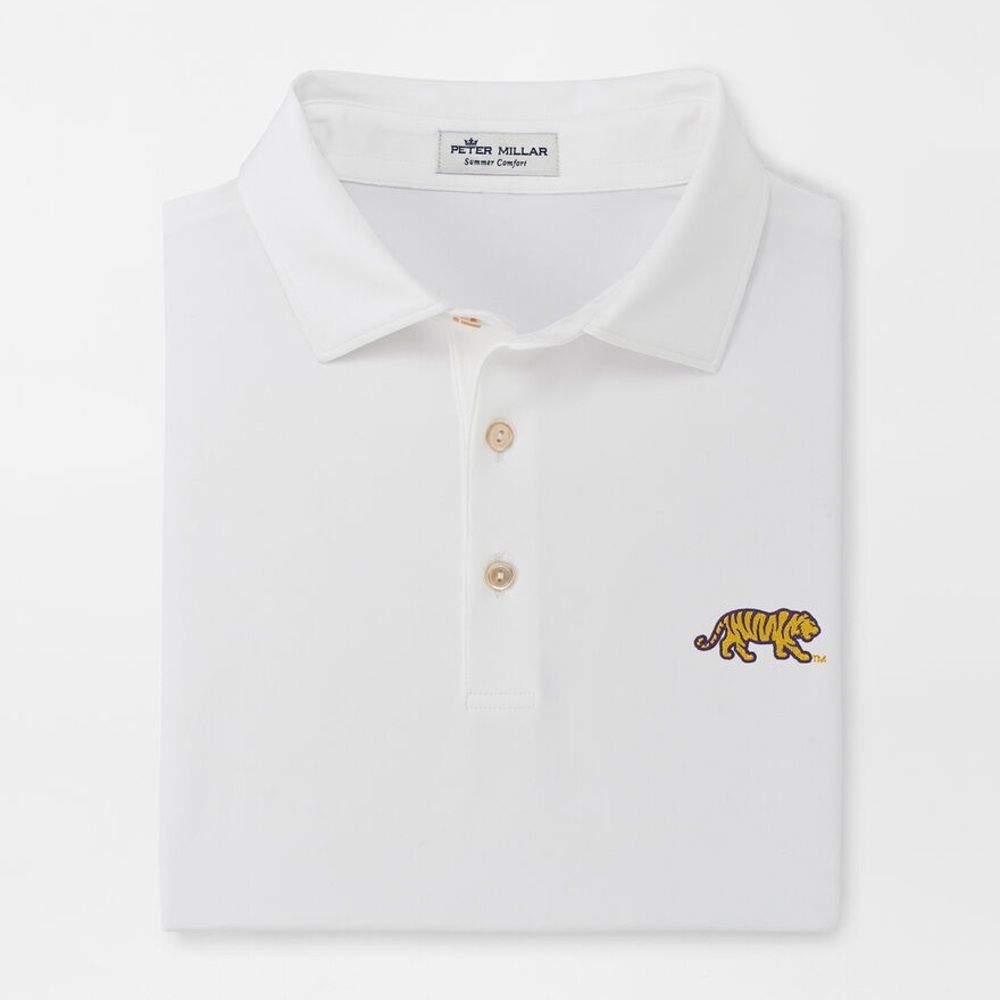 Peter Millar LSU Mike the Tiger Solid Performance Jersey Polo (Sean Self Collar)
